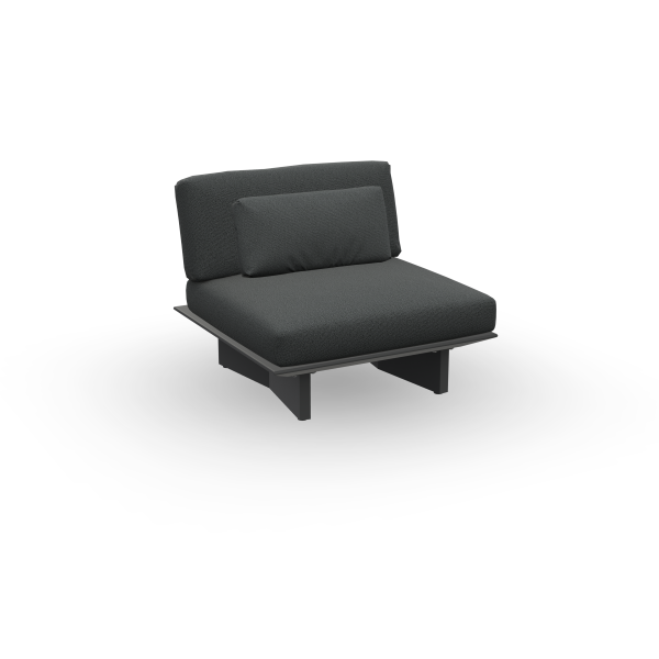 arbon sofa seat 1s- alu charcoal - natté sooty incl. deco cu