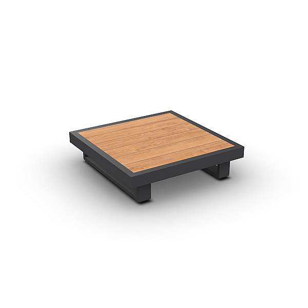Fano - coffee table -alu charc mat wood - 90x90