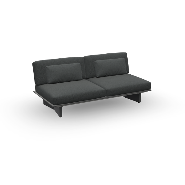 arbon sofa seat 2s- alu charcoal - natté sooty incl. deco cushion
