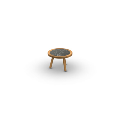 Skate Teak Coffee Table Wood Teak Ceramic Dark Marble D45
