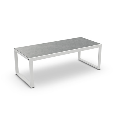 Vigo XL Extendable Dining Table Alu White Mat Ceramic Cement Grey 220-330X97