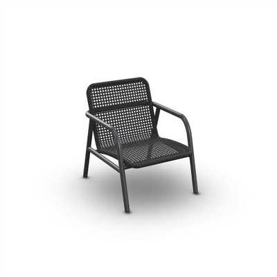 Durham Deep Seating Chair Alu Charcoal Mat Open Weaving Charcoal Black