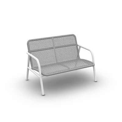 Durham Deep Seating Chair 2-Seat Alu White Mat Open Weaving Light Grey Melange
