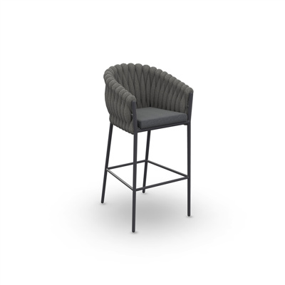 Fortuna Socks Bar Chair With Arms Alu Charcoal Mat Socks Seat Cushion Sunbrella Sooty