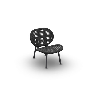 Skate Alu Deep Seating Chair Alu Charcoal Mat Rope Charcoal Black Open Weaving