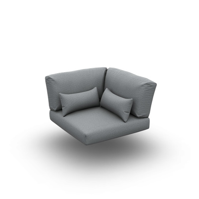 Arbon Cushion Seat + Back + Deco Corner Sunbrella Natte Grey Chine Grey Chine 