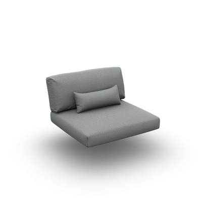 Arbon Cushion Seat + Back + Deco Single Sunbrella Grey Chine