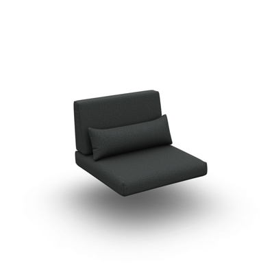 Reno Cushion Seat + Back + Deco Single Sunbrella Natte Sooty Sooty 