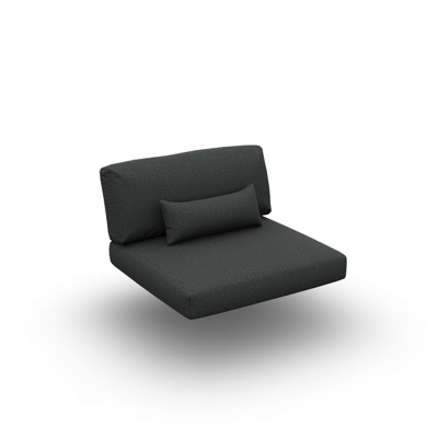 Arbon Cushion Seat + Back + Deco Single Sunbrella Natte Sooty Sooty 