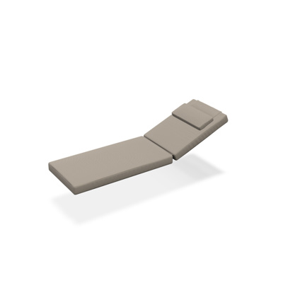 Ritz Teak Cushion Sunlounger Single 2 Parts + Headrest Exteria Quadro Nature 