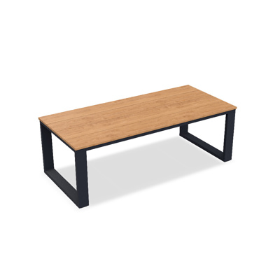 Linate Dining Table Alu Charcoal Mat Teak Wood 220X100