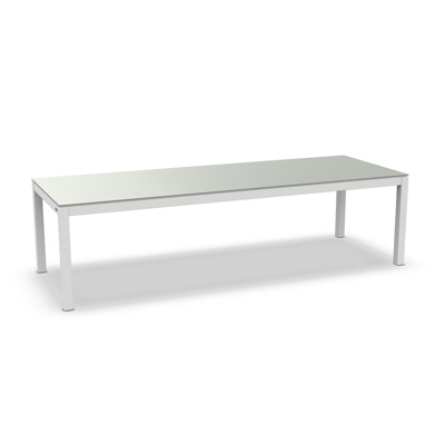 Danli Dining Table Alu White Mat Glass Light Grey 280X100