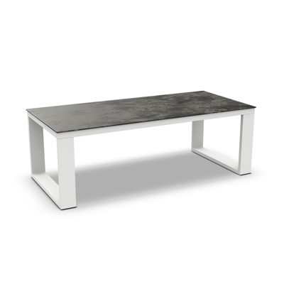 Linate Dining Table Alu White Mat HPL Grigio Granite/Nero Granite Switch 220X100