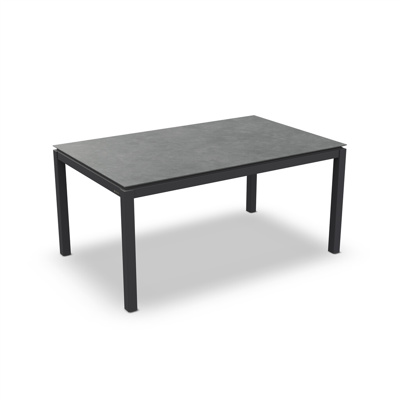 Lugo Dining Table Alu Charcoal Mat Ceramic Cement Grey 160X90