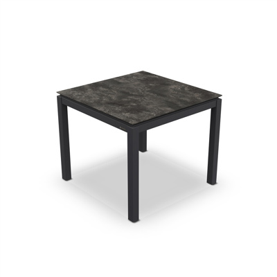 Lugo Dining Table Alu Charcoal Mat HPL Grigio Granite/Nero Granite Switch 90X90