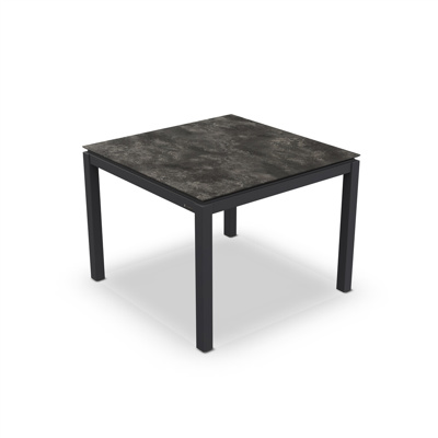 Lugo Dining Table Alu Charcoal Mat HPL Grigio Granite/Nero Granite Switch 100X100