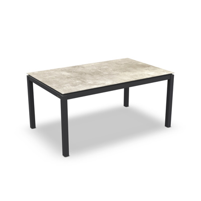 Lugo Dining Table Alu Charcoal Mat HPL Grigio Granite/Nero Granite Switch 160X90