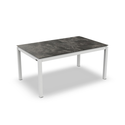 Lugo Dining Table Alu White Mat HPL Grigio Granite/Nero Granite Switch 160X90
