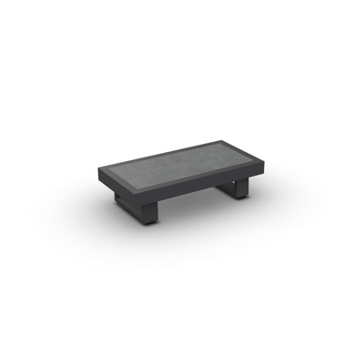 Fano Side Table U-Leg Alu Charcoal Mat Ceramic Cement Grey 90X45