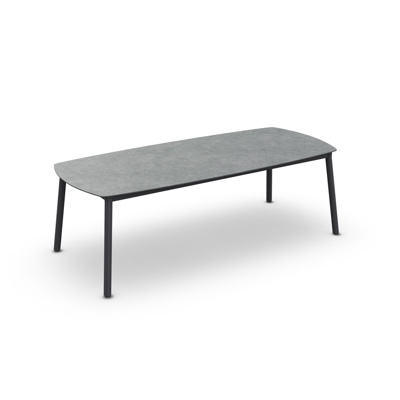Durham Dining Table Alu Charcoal Mat Ceramic Cement Grey 240X100