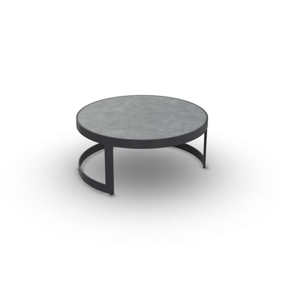 Burford Coffee Table Alu Charcoal Mat Ceramic Cement Grey D77