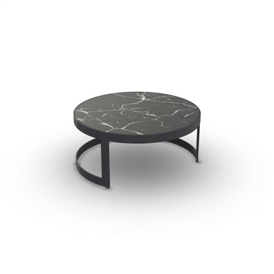 Burford Coffee Table Alu Charcoal Mat Ceramic Dark Marble D77