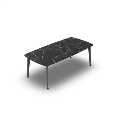 Ritz Alu Coffee Table Alu Charcoal Mat Ceramic Dark Marble 120X60