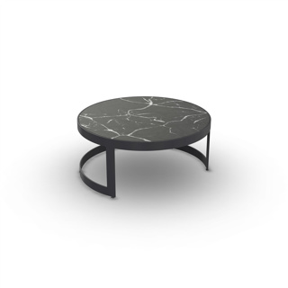 Burford Coffee Table Alu Charcoal Mat Ceramic Black Marble D77 