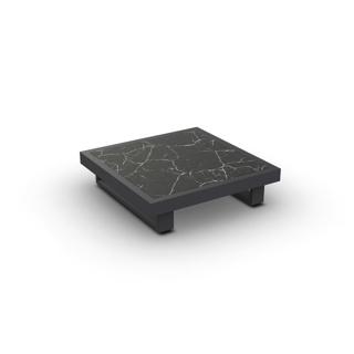 Fano Coffee Table Alu Charcoal Mat Ceramic Black Marble 90X90 