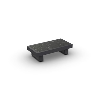 Fano Side Table U-Leg Alu Charcoal Mat Ceramic Black Marble 90X45 