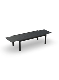 Livorno Extendable Dining Table Alu Black Mat Ceramic Graphite grey 220-330X106 