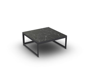 Burford Coffee Table Alu Charcoal Mat Ceramic Black Marble 81,7X81,7 