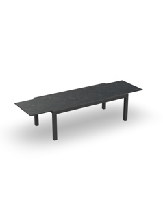 Livorno Extendable Dining Table Alu Charcoal Mat Ceramic Graphite grey 220-330X106 