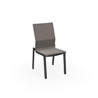 Beja Stackable Side Chair Alu Charcoal Mat Batyline Taupe