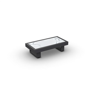 Fano Side Table U-Leg Alu Charcoal Mat Ceramic Calacatta 90X45 