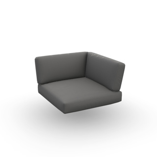 Lounge Cushion Seat + Back Corner Exteria Quadro Smoke 