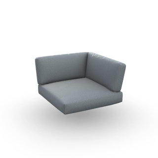 Lounge Cushion Seat + Back Corner Sunbrella Natte Grey Chine 