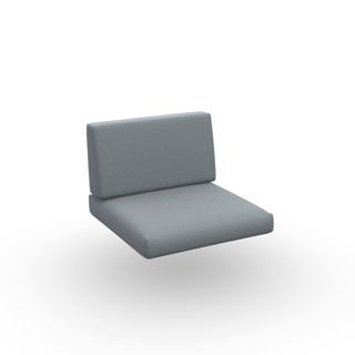 Reno Cushion Seat + Back Single Sunbrella Natte Grey Chine 