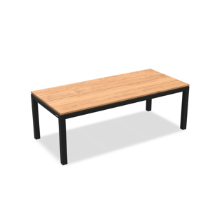 Danli Dining Table Alu Black Mat Teak Wood 220X100 