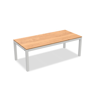 Danli Dining Table Alu White Mat Teak Wood 220X100 