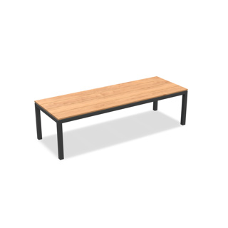 Danli Dining Table Alu Charcoal Mat Teak Wood 280X100 