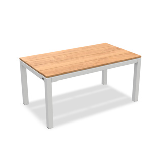 Danli Dining Table Alu White Mat Teak Wood 160X90 