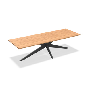 Yate Dining Table Alu Charcoal Mat Teak Wood 280X100 