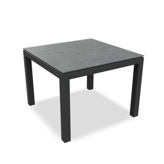 Danli Dining Table Alu Black Mat Ceramic Ash Grey 100X100 
