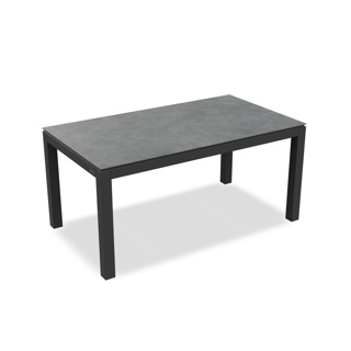 Danli Dining Table Alu Black Mat Ceramic Ash Grey 160X90 
