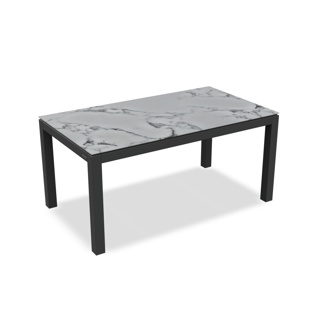 Danli Dining Table Alu Charcoal Mat Ceramic Calacatta 160X90 