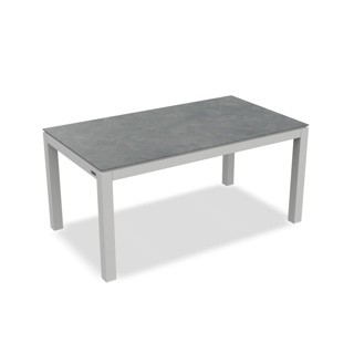 Danli Dining Table Alu White Mat Ceramic Ash Grey 160X90 