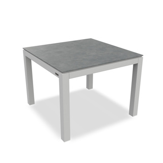 Danli Dining Table Alu White Mat Ceramic Ash Grey 100X100 