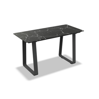 Elko Bar Table Alu Charcoal Mat Ceramic Black Marble 180X80 