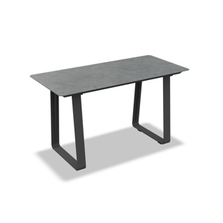 Elko Bar Table Alu Charcoal Mat Ceramic Ash Grey 180X80 